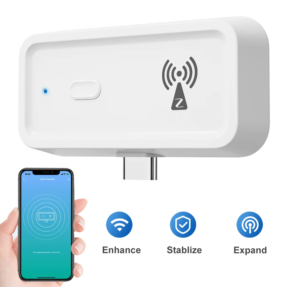 ZigBee Range Extender Work for Alexa Google Home Type C Wireless Extender Repeater Smart Home Automation Devices for Home Office