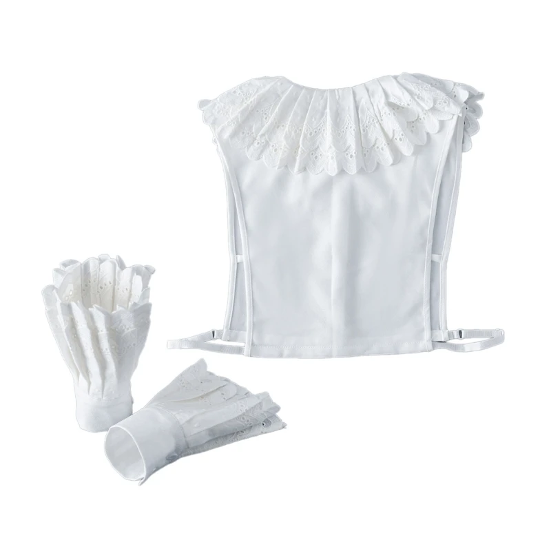 

Y1UB Fashion Wrist Cuffs White Fake Sleeve Skirt Lovely Cosplay Maid False Collar