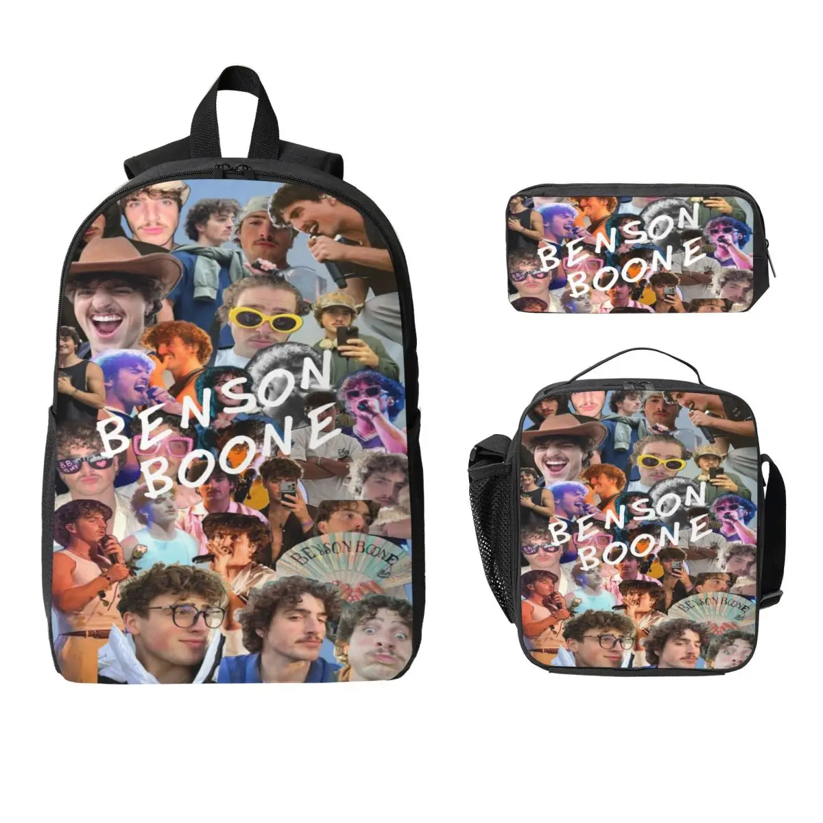 

3 шт., набор рюкзаков Benson Boone Music Tour для мальчиков и девочек, сумки для ручек, наборы сумок для книг с коробкой для завтрака для школьников, рюкзак