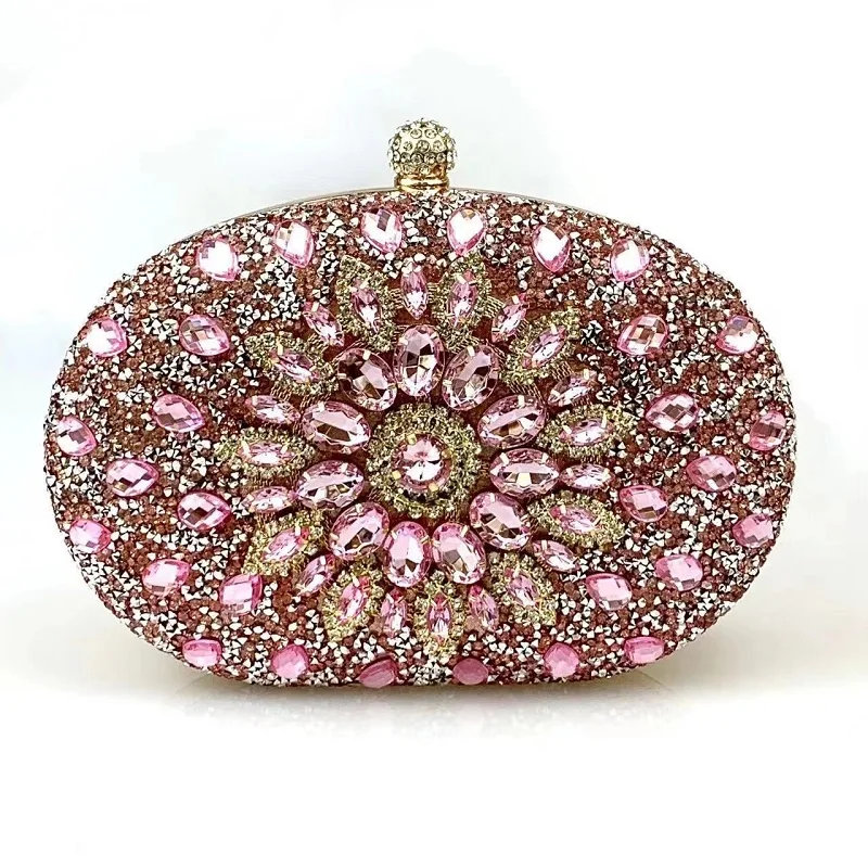 New Shell Bag Full Diamond Glitter Glass Set Diamond Bag Birthday Wedding Banquet Bag Fashion Clutch Bag Dinner Bag