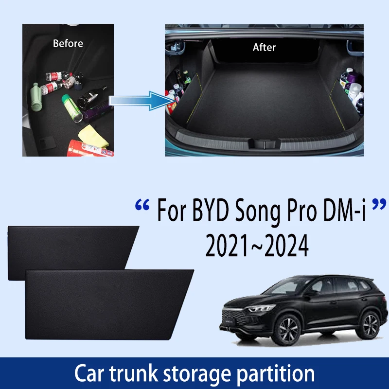 

Car Accessories For BYD Song Pro DM-i DMi 2021~2024 2022 2023 Trunk Storage Partition Multifunction Storage Auto Interior Parts