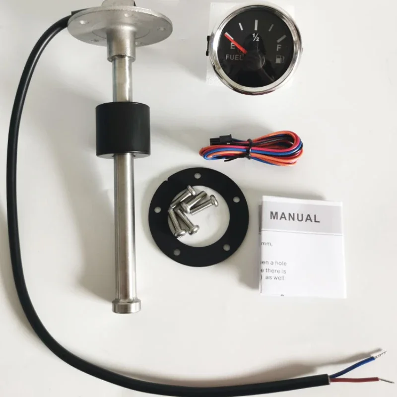 Modified oil gauge sensor with universal liquid level display oil float truck excavator forklift 12V24V with light