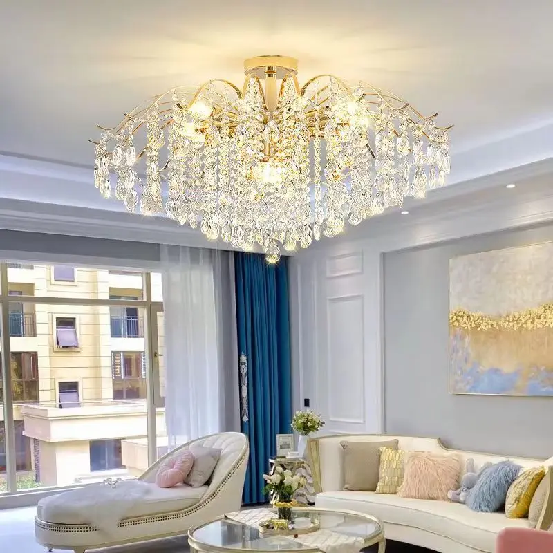 

Household Crystal Chandelier, Living Room Light, Hall Main Light, Luxury High-end Bedroom, Dining Room Light, Warm Study Light