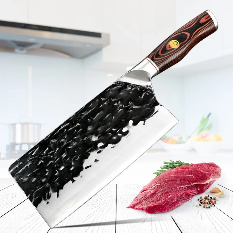 

Stainless Steel Kitchen Knives 5Cr15Mov Chef Slicing Cleaver Meat Knife Wood Handle Bone Chopping Vegetables Fruit Cooking Knife