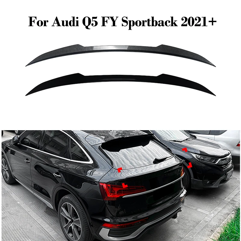 Auto Hinten Mittleren Schwanz Flügel für Audi Q5 FY Sportback 2021 + Hinten Stamm Dach Spoiler Dekoration Auto Body Kits auto Zubehör