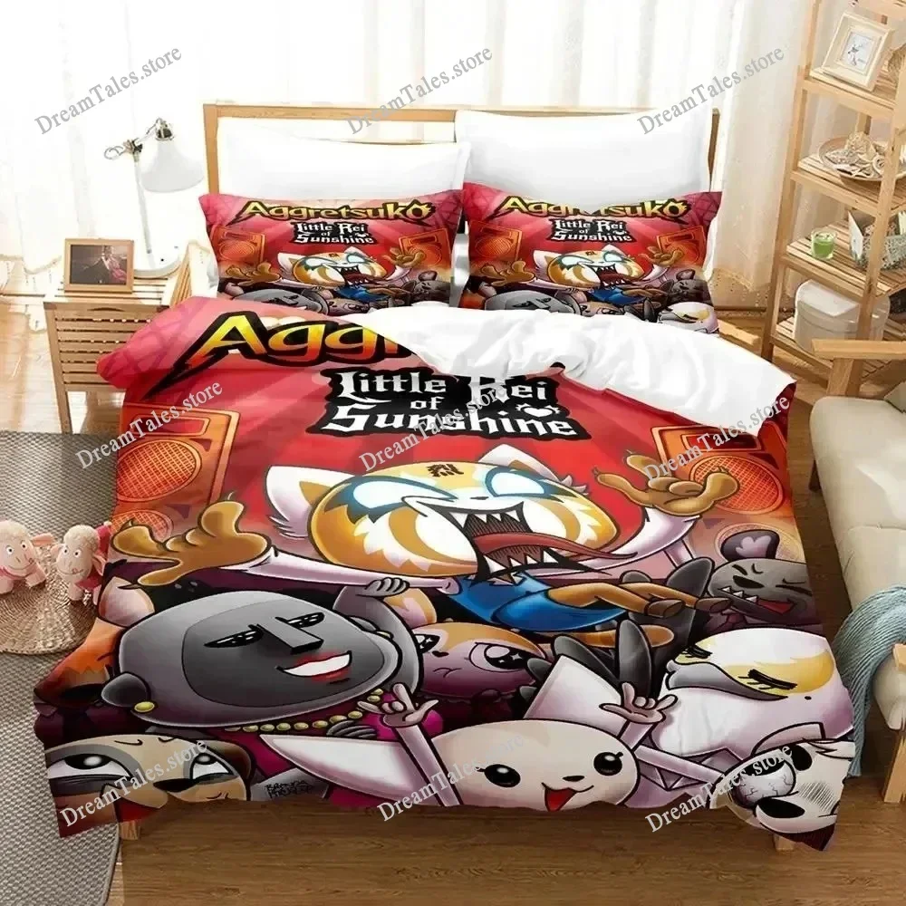 

Home Textile Cartoons Aggretsukos Cover Duvet Cover Pillow Case Boy Girl Polyester Bedding Set King Queen Twin Size Luxury Gift7