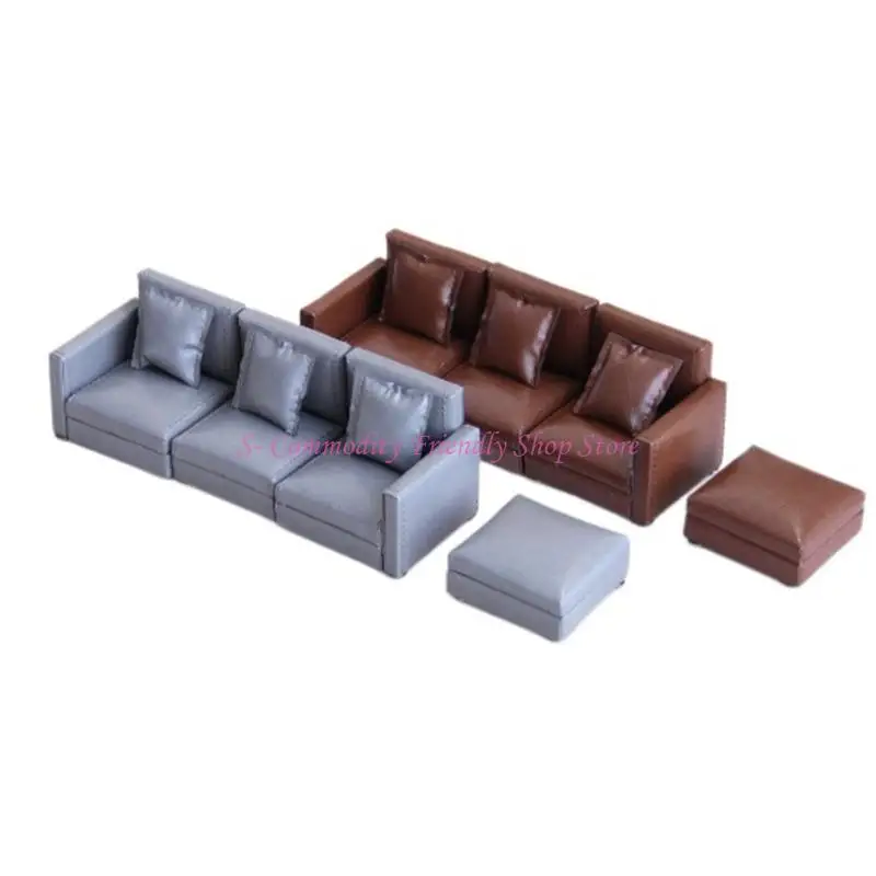 

85AE Мини-диван, мягкая тканевая обивка, 1/12, декор для гостиной, кукольный домик