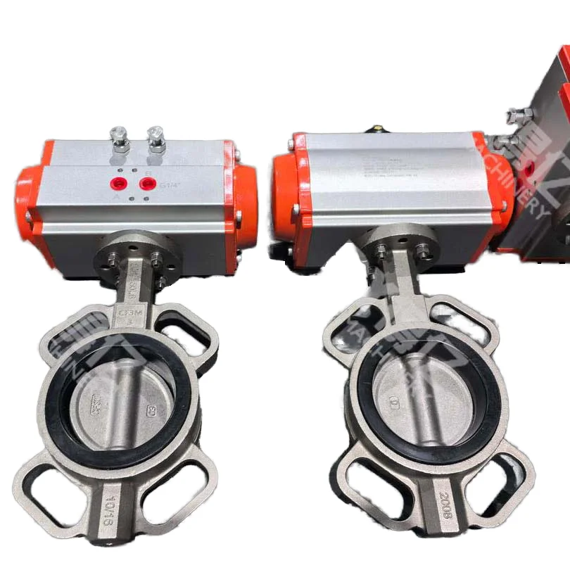 

Heavy 3\" Pneumatic Butterfly Valve with NBR Seal Double Acting Wafer Type 316 Body/Disc/Stem for Water Media