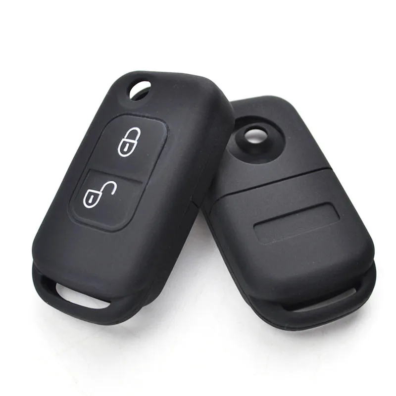 AX Silicone Remote Flip Key Case Fob Shell Cover For Mercedes Benz A C E S Slk Class Skin Holder 2 Button