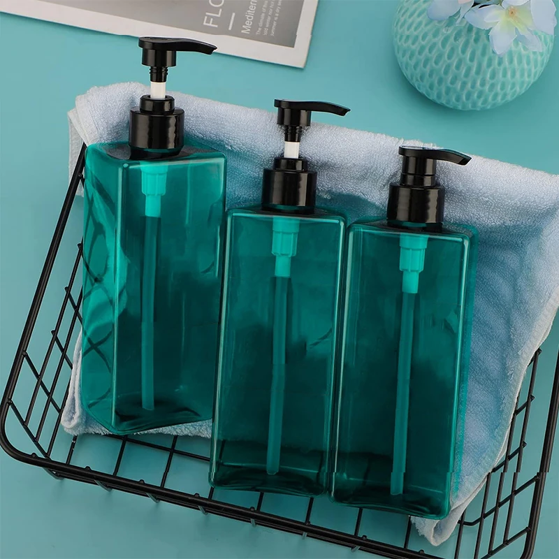 3/1Pcs Plastic Shampoo Conditioner Dispenser Bottles Bathroom Empty Refillable Pump Lotion Bottle Cosmetic Soap Containers Set