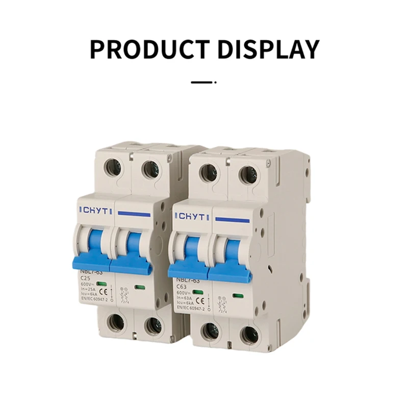 XIONGISOLAR NBL7-63 2P PV Din Rail DC 1000V 25A 32A 63A 6kA Solar Switch Mini Circuit Breaker MCB For Photovoltaic