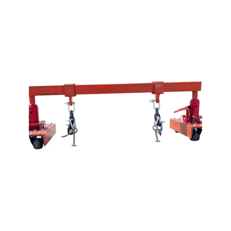 Hydraulic movable skid hoist to open rust dead manhole cover tools and equipment can be moved to open double hole single