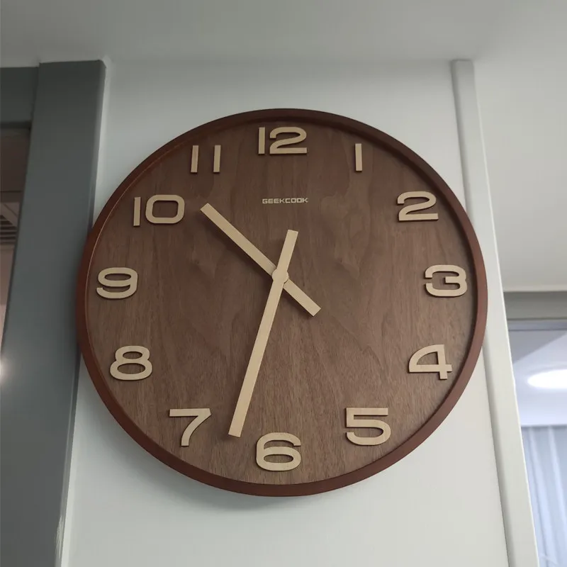 

Retro Wooden Design Wall Clock Unique Living Room Aesthetic Decoration Wall Clock Art Silent Quartz Relogio De Parede Home Decor