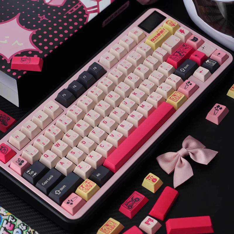 FBB Keycaps Keep The Distance Cool Locomotive Girl PBT Original DIY Customized For Cherry Profile Mechanical Keyboard Key Caps