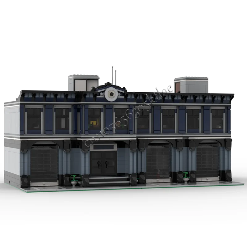 Nieuwe 2665 PCS MOC Stad Straatweergaven Modulaire Politiebureau Bouwstenen Diy Educatieve Montage Kinderen Speelgoed Kerstcadeaus