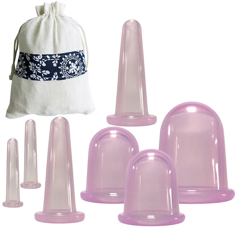 7Pcs Set Silicone Anti Cellulite Cup Vacuum Massage suction Cups Body Pain Relief Roller Manual Suction Cups Cupping Therapy