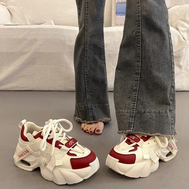 

Women's 2025 Spring Summer Best Selling Dad Shoes Thick Sole Retro Style Soft Sole Comfortable Height Boosting Casual Sneakers