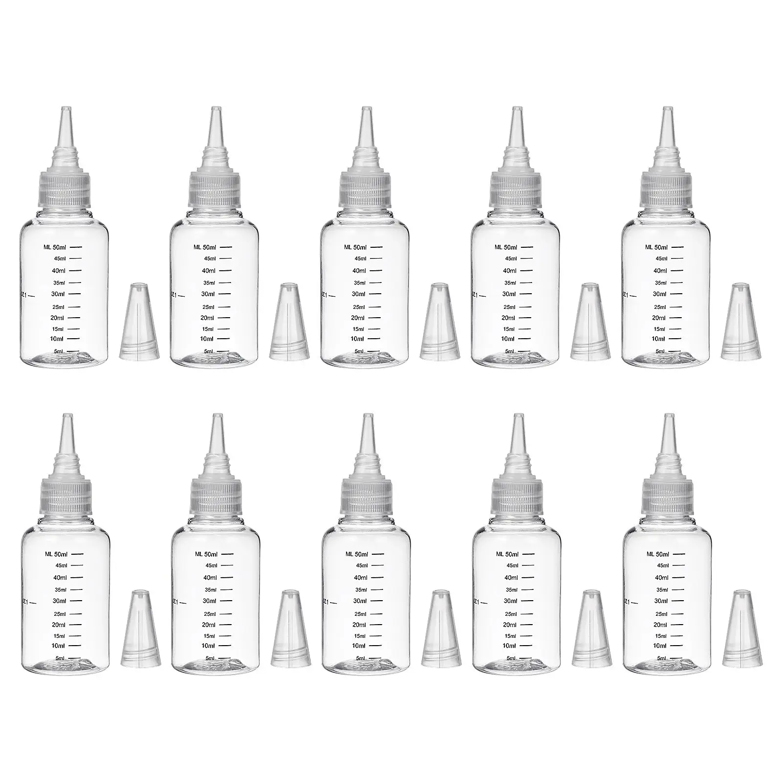 

Transparent Squeeze Bottles Pointed Mouth Lab Cosmetics Refillable Applicator Leak Proof Plastic Travel Size