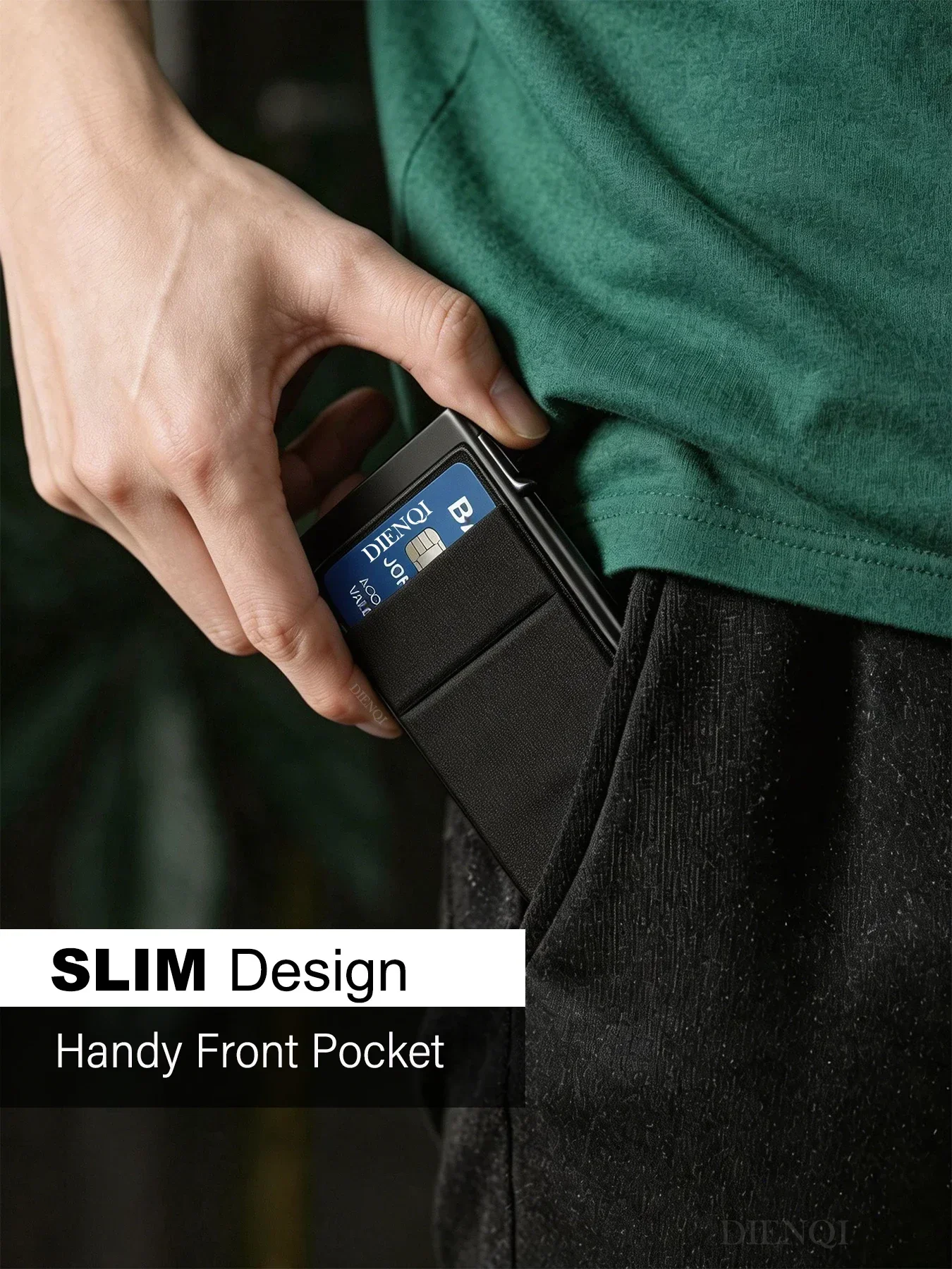 Geldbeutel Kartenetui Geldklammer Schlanker Minimalistischer Pop-Up-Kartenhalter RFID-Smart-Wallets ID-Fenster Mini-Taschen Luxus-Geldbörse Herren – Detail 6