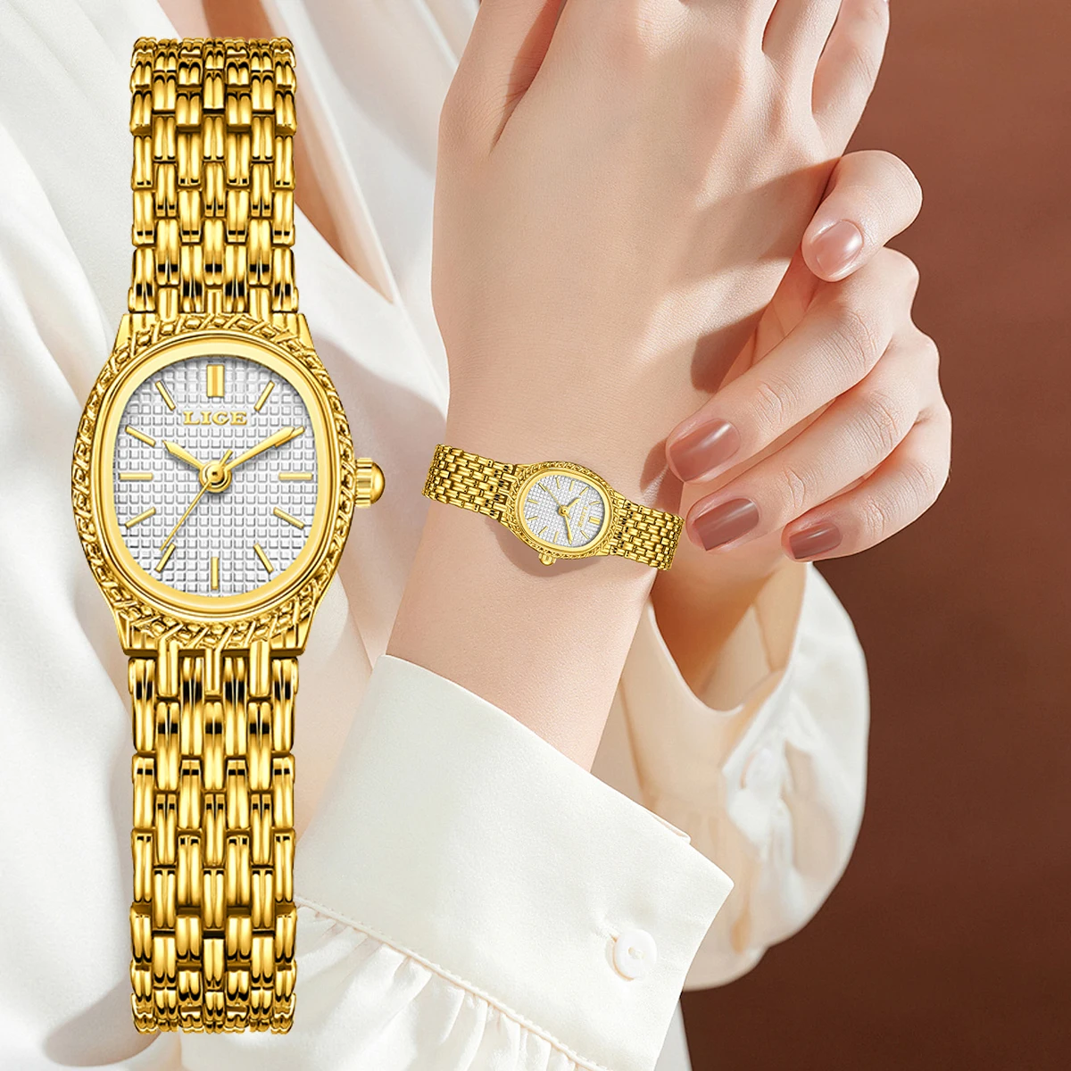 LIGE Womens Watches Top Brand Luxury Fashion Elegant Quartz Wristwatches 30M Waterproof Steel Watches Ladies Gift Reloj Mujer
