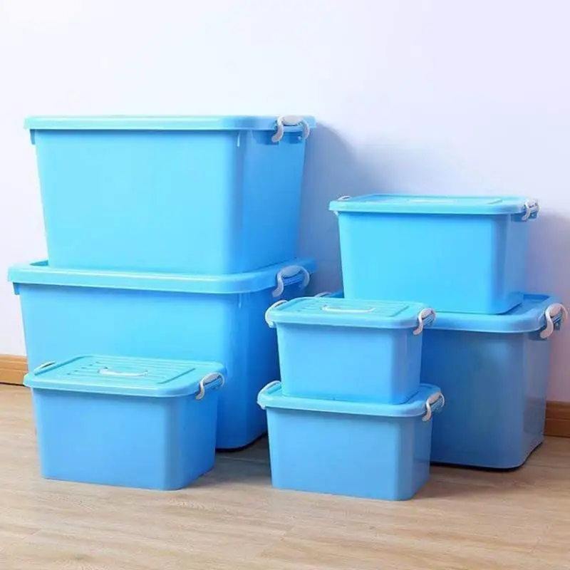 Transparent Thickened Plastic Storage Box Clothes Toy Large Size Storage Box Handheld Organizer Box for Home Use