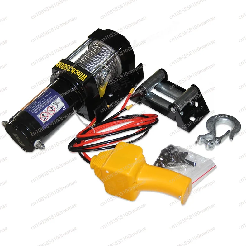 12V 24V 1587kg 1.2KW 4m/min Car Mounted Electric Winch Electronic car Winch For Off-road Vehicle winch Electromagnetic Brake