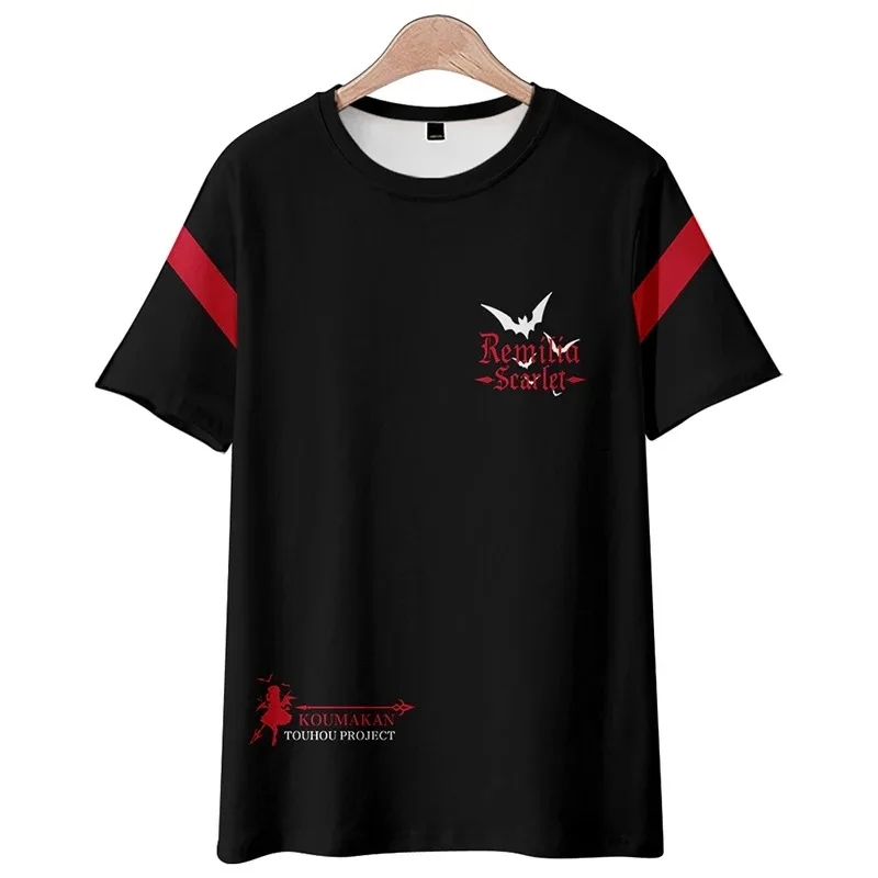 Homens e mulheres projeto touhou flandre escarlate camiseta estampada 3d, moda verão, manga curta camiseta engraçada, camiseta