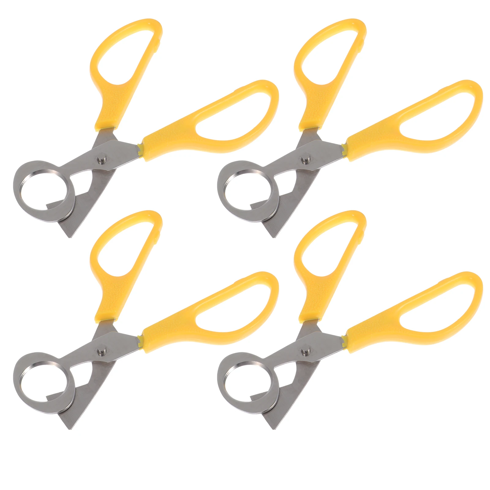

4 Pcs Stainless Steel Bird Egg Cutter Eggshell Quail Practical Scissor Scissors Cutters Yellow Cutting Tool