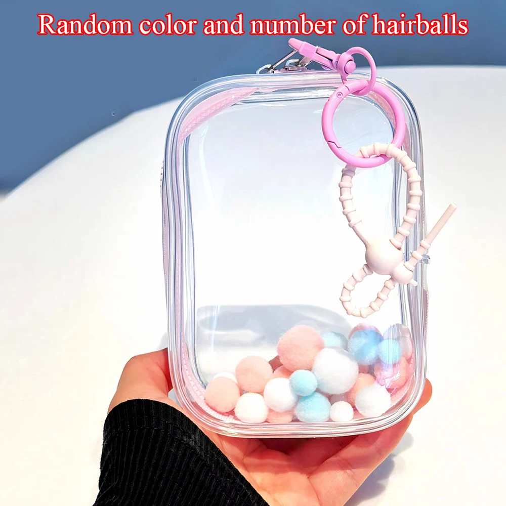 10cm Transparent Plush Dolls Storage Pouch Mystery Box Keychain Bag PVC Thicken Storage Pouch Organizer Box Doll Toy Bag Wallet