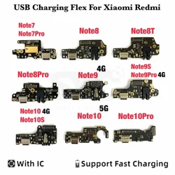 Placa de carga PCB Flex para Xiaomi Redmi Note 8, 8T, 9, 9S, 7, 10 Pro, 5G, 4G, puerto USB, Cable de cinta de carga