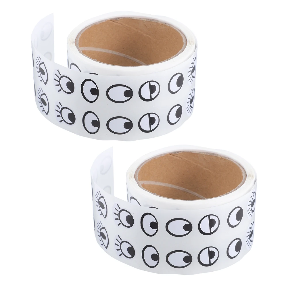 

Cartoon Eyes Stickers 2 Rolls Self Adhesive Eyeball Decals for Kids Paper Craft Creative DIY Projects Sticker Versatile Use