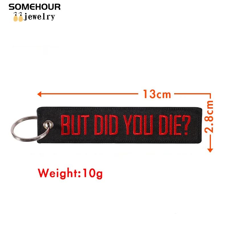 SOMEHOUR Ride To Live Or Die Embroidery Motorcycle Keychain For Cars Key Luggage Tag Fashion Hang Holder Jewelry Aviation Gifts