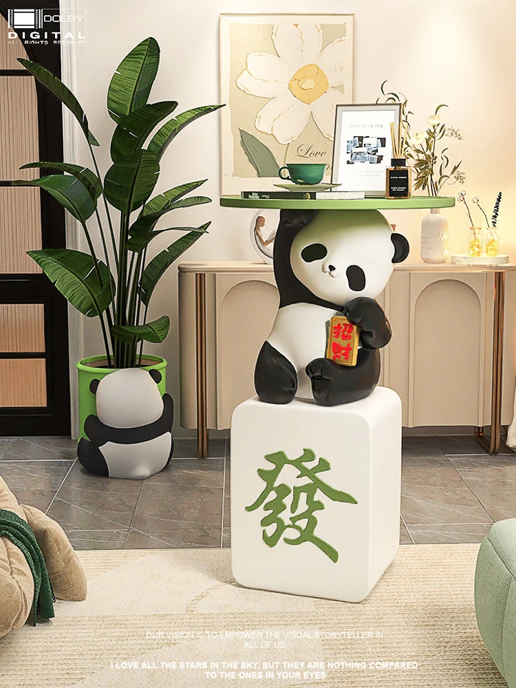 

Home Decor Panda Bedside Table Floor Ornament Bedroom Children's Room Living Room Sofa Side Table Housewarming Decoration Gift