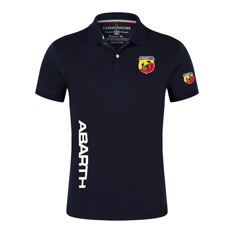 2024 Unisex ABARTH letnie Polo męskie casualowe krótkie rękawy jednokolorowe t-shirt męski klasyczny Top koszulka wyjściowa