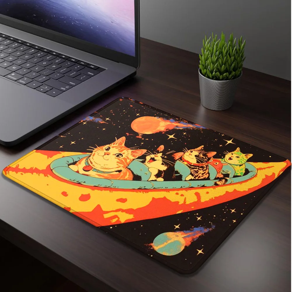 Computer-Mauspad, Gaming-Mauspad mit Bananenboot-Katzenmotiv, Speed-Mauspad, Desktop-Matte, Büro-Zubehör, Schreibtischunterlage, Gamer-Schreibtischmatten