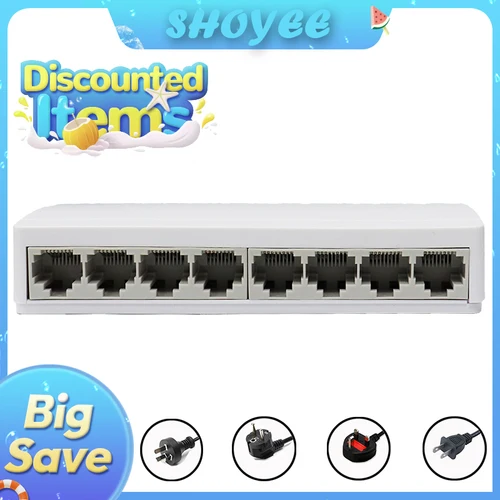 Conmutador Ethernet Gigabit de 8 puertos, conmutador de red de escritorio de 10/100/1000Mbps, Plug & Play, MDI/MDIX automático, concentrador LAN RJ45 para oficina en casa