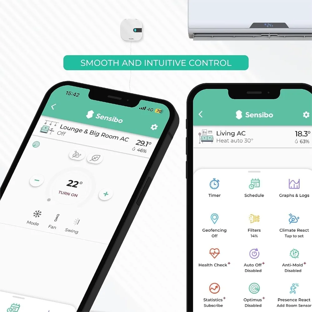 الهواء - جهاز التحكم الذكي في مكيف الهواء. أبل هوم كيت معتمد. تركيب 60 ثانية. يحافظ على الراحة - توصيل مجاني #5