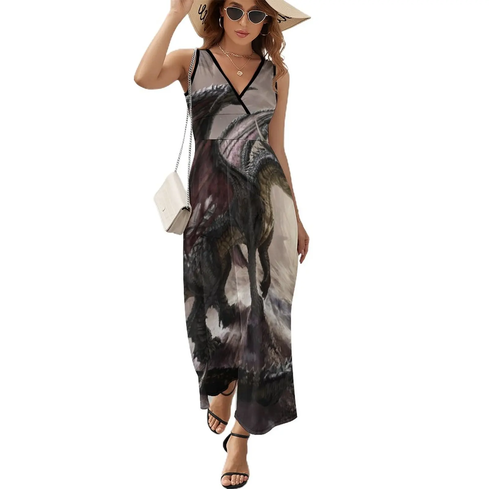 

Dragon Sleeveless Dress women's dresses luxury Women's summer dresses luxury dresses dress