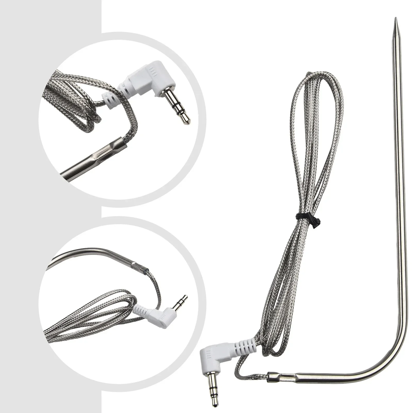 For TRAEGER Grills Replacement Meat Probe Sensor Reliable and PT1000 Resistance Stainless Steel and Brass Material