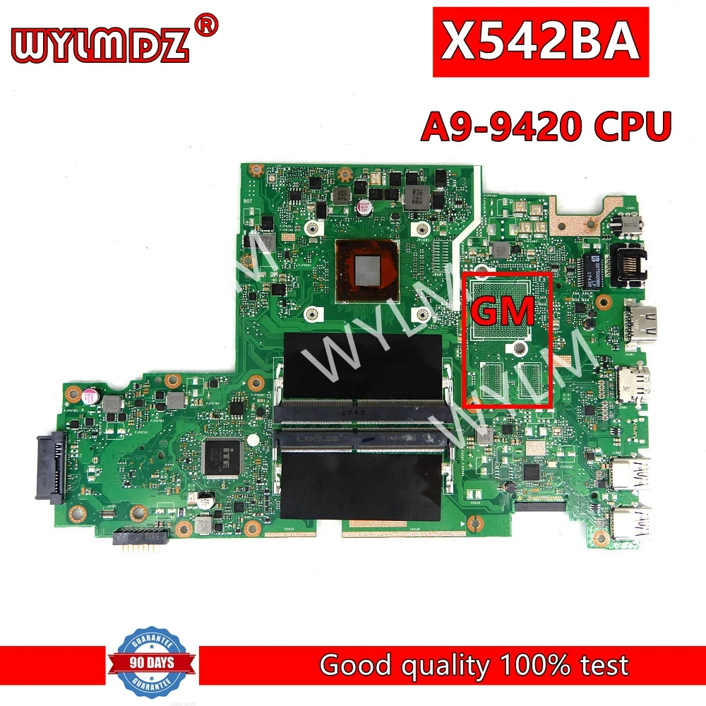 

X542BA With A9-9420 CPU Mainboard For ASUS X542B X542BP A580B K580B X542BA Laptop Motherboard 100% Tested OK