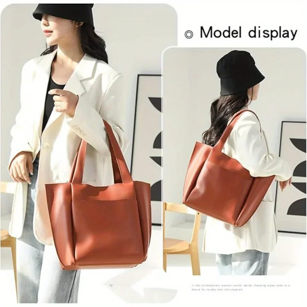 

Tote Bag for Women Faux Leather Purse Large Capacity Handbag Shoulder Bag Stylish vegetarian handbag women's casual handbag