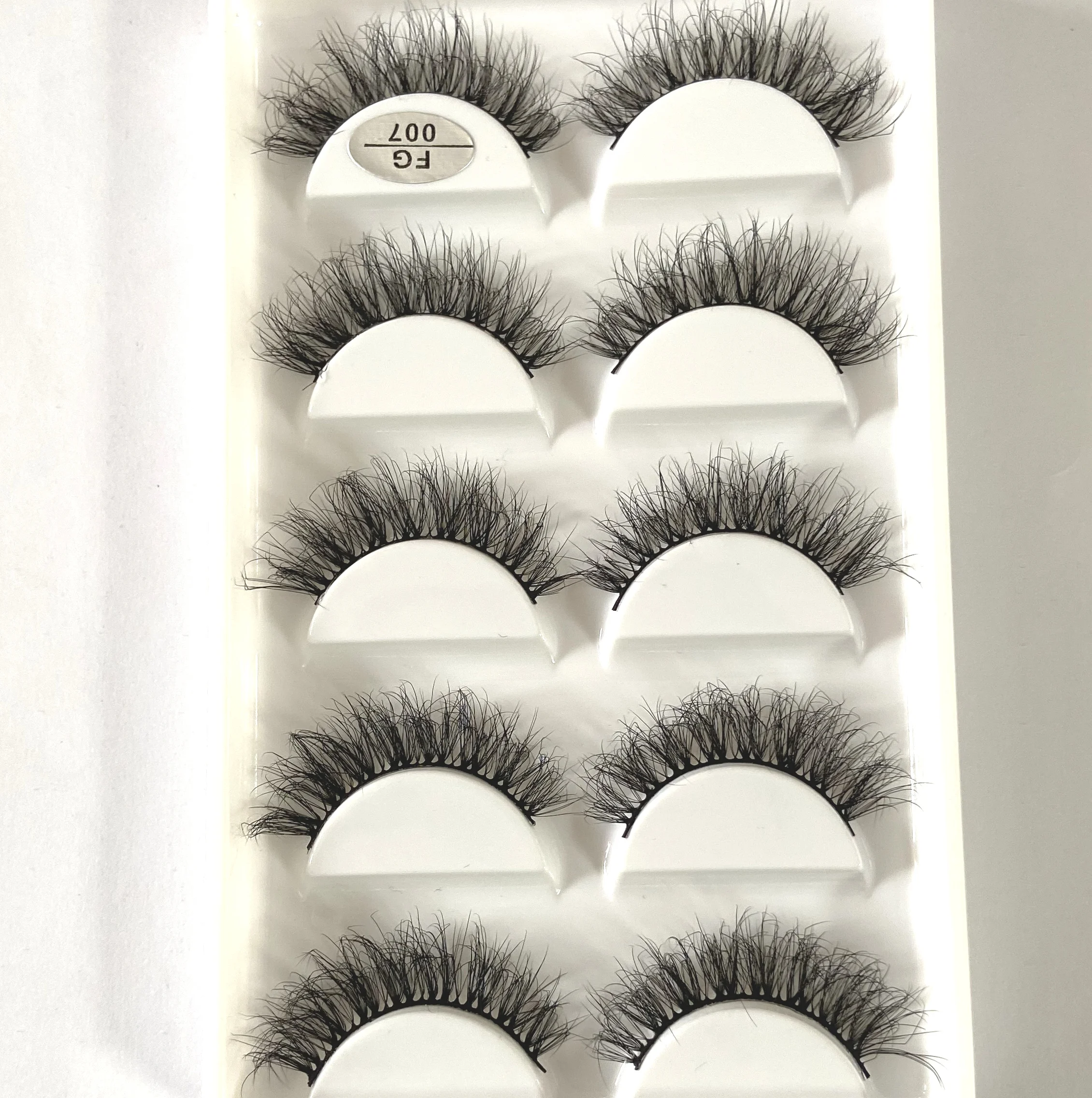 5 Pairs Handmade 3d mink lashes short False Eyelashes Dense Natural Long Messy Eye Lashes Reusable Stage Makeup False Eyelashes