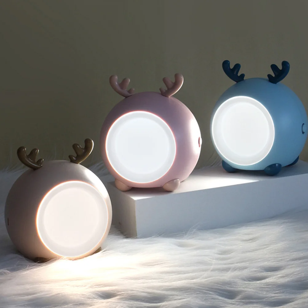 

3D Night Lamp Fawn Shape USB Charging Touch 3 Color Change LED Night Light Bedside Lamp Kids Bedroom Gift Lighting