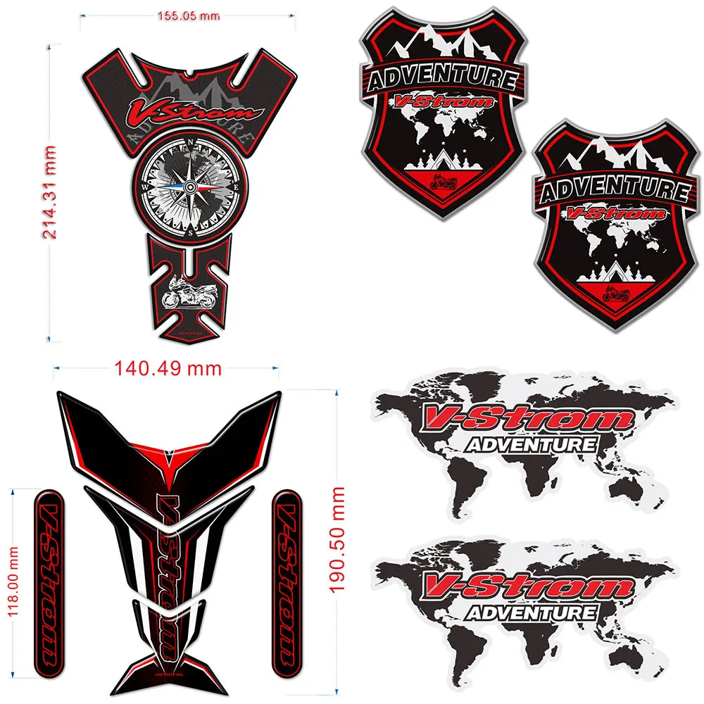 

New Motorcycle Trunk pannier case Tank pad stickers Emblem decals For Suzuki V-STROM DL 1000 650 250 1050 XT 2019 2020