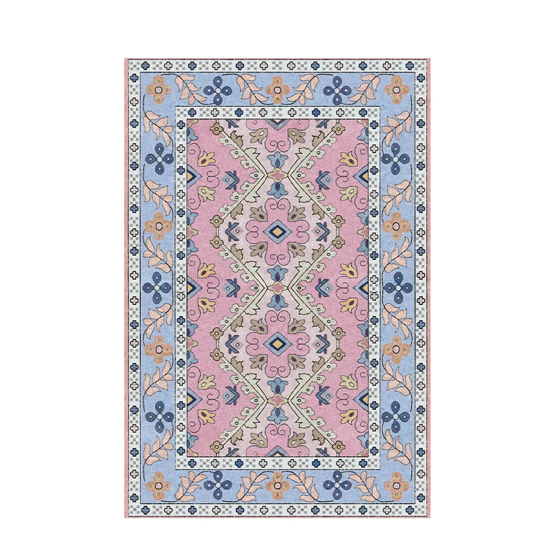 Ethnic Style Pink Carpet for Living Room American Sofa Coffee Table Mat Morocco Soft Bedroom Carpet American Large Area Rug