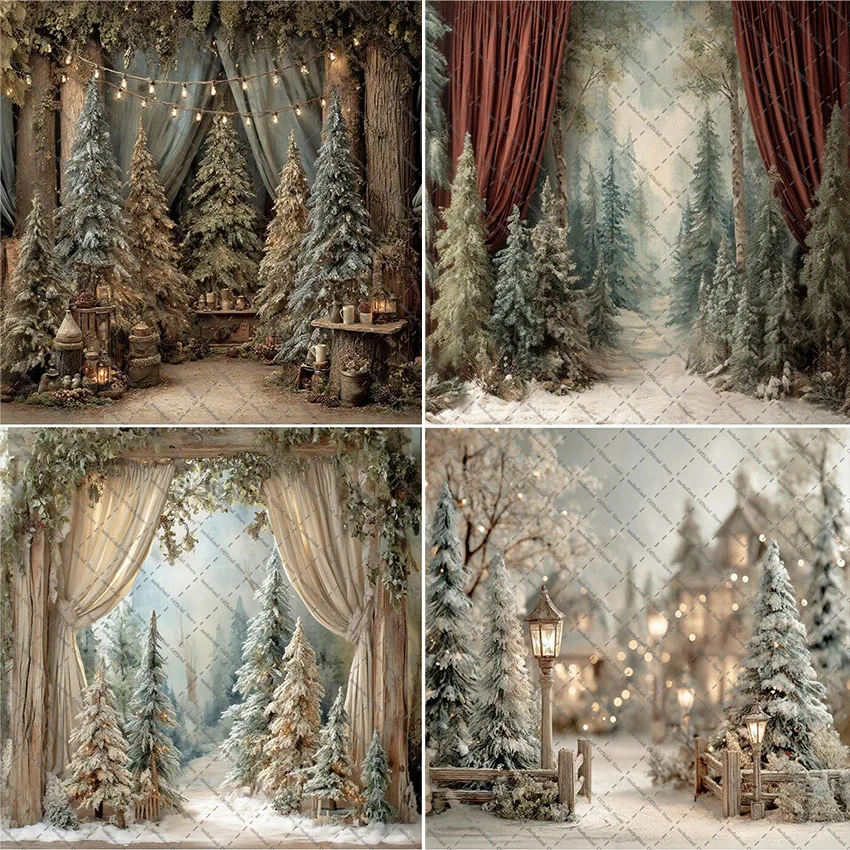 Image of Mehofond Fotografie Hintergrund Winter Weihnachten Wald Kiefer Bogen Tür Weihnachten Kinder Familie Porträt Dekor Hintergrund Foto Studi