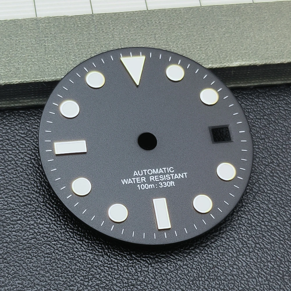 Manbushijie 28.5mm black white green blue  luminous dial fit NH35 ETA 2824 2836 Miyota 8215 821A Mingzhu DG2813 3804 movement image 6