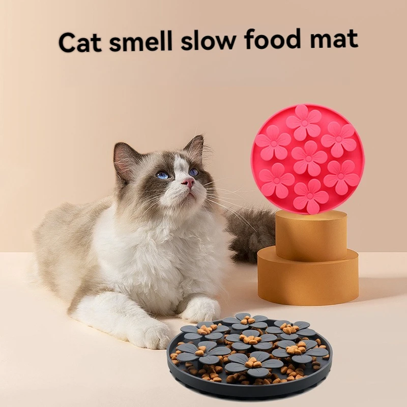 Pet Supplies Pet Silicone Slow Feeder Bowl Flower Design Anti-choking Interactive cat Slow Feeder Food Bowl Cats Slow food mat