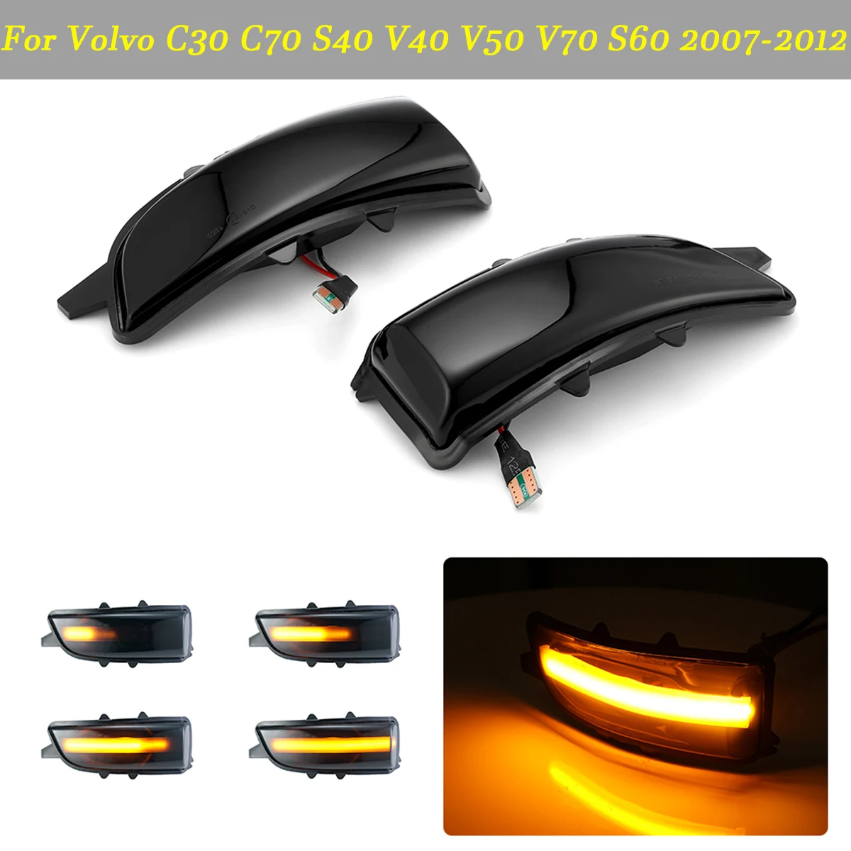 Dynamic Indicator LED Turn Signal Lights Side Mirror Blinker Lamp For Volvo C30 C70 S40 V40 V50 V70 S60 2007-2012 Car Styling