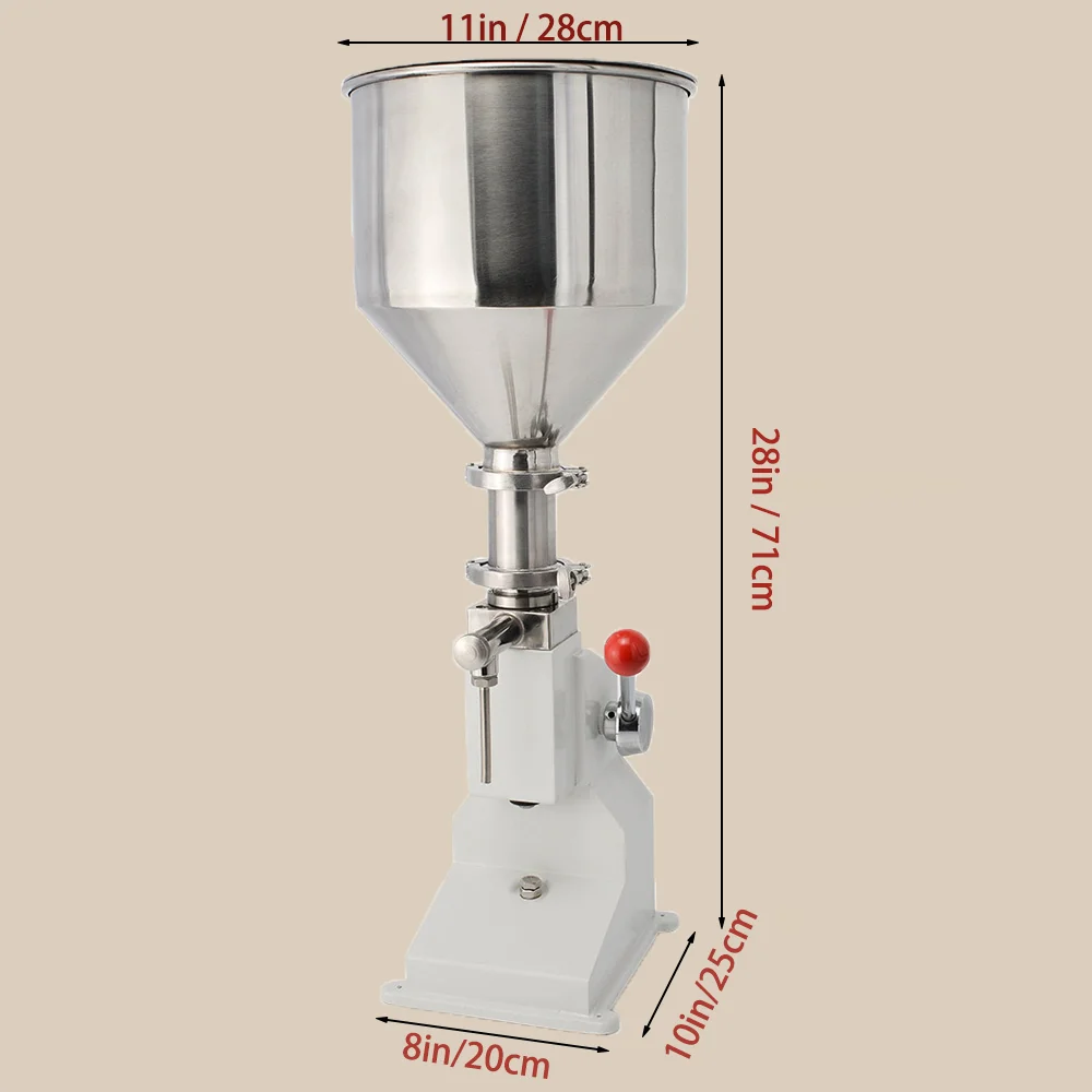 A03 máquina de llenado de pasta líquida manual, botella ajustable de 5-55 mililitros, se puede usar en la cocina